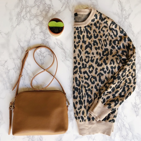 J. Crew Sweaters - J. Crew leopard merino crewneck sweater